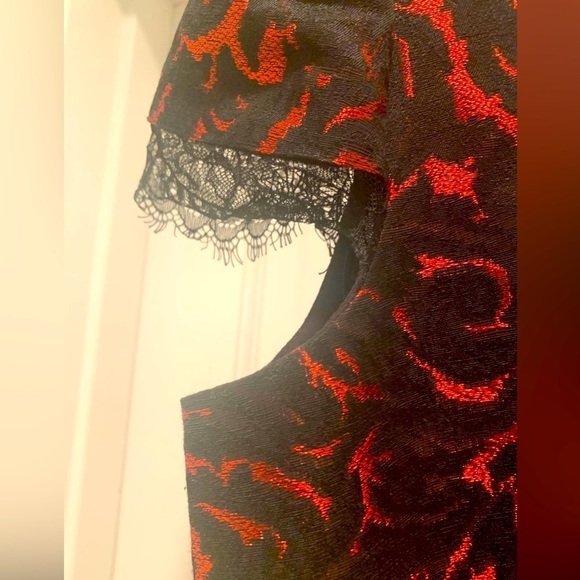 Nanette Lepore Red/black Lace dress Size 4 - Picture 5 of 7
